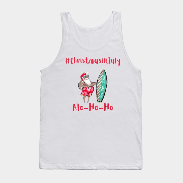Gift Idea for Christmas in July Party Xmas in July merch Tank Top by The Mellow Cats Studio